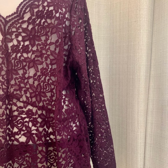 Lane Bryant 22/24 Sheer Floral Lace Blouse Tunic Gorgeous Detailed Design - Picture 4 of 11